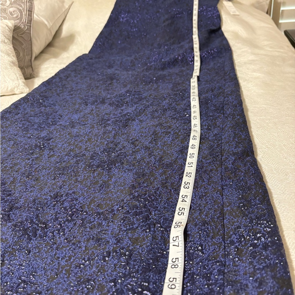 Rickie Freeman Teri Jon Navy Blue Evening Dress Size 14 - Picture 11 of 15